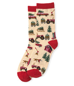 image of Hatley Women's Crew Sock Christmas Tree Farm with sku:312545