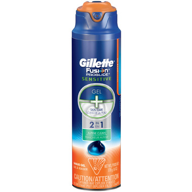 Gillette Fusion ProGlide Sensitive 2-in-1 Shave Gel in Alpine Clean Gillette Fusion ProGlide Sensitive 2-in-1 Shave Gel in Alpine Clean