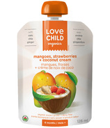 Love Child Organics Pouch with Mango & Strawberry & Ginger + Coconut Cream
