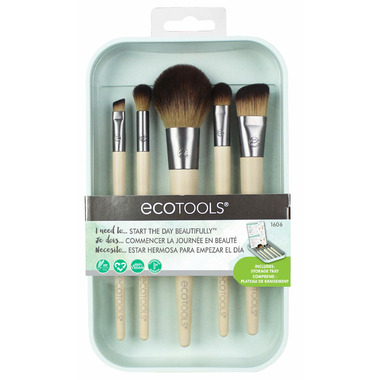 EcoTools Core Five Makeup Brush and Sponge Kit, For Eyeshadow, Blush,  Bronzer, Eyeliner, & Foundation, Makeup Blending Sponge, Brush Essentials,  5 Piece Set – EcoTools Beauty