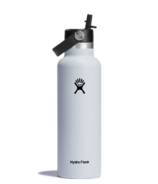 Bouteille Hydro Flask à goulot standard avec bouchon à paille flexible Blanc