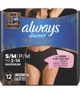 Always Discreet Boutique Low-Rise Postpartum Incontinence Underwear Black