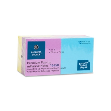 Business Source Reposition Pop-Up Adhesive Notes Business Source Reposition Pop-Up Adhesive Notes