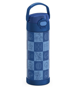 Thermos Stainless Steel FUNtainer Bottle Spout and Locking Lid Mario