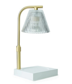 Candle Warmers Fluted Lamp Candle Warmer White & Gold