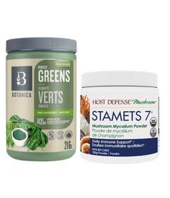 Botanica Greens & Host Defense Stamets 7 Powder Bundle