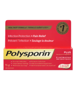 Polysporin Plus Crème Antibiotique Antidouleur, Formule Guérison Rapide, 15 g
