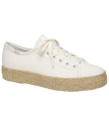 Keds Women's Triple Kick Canvas Jute Platform Sneaker White