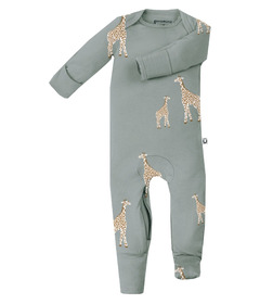 gunamuna Footie Convertible Pajama Giraffe Moss