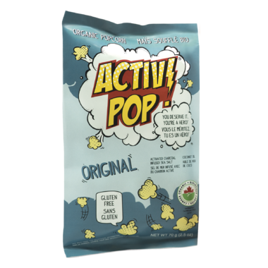 ActivPOP Popcorn Original Activated Charcoal Infused Sea Salt ActivPOP Popcorn Original Activated Charcoal Infused Sea Salt