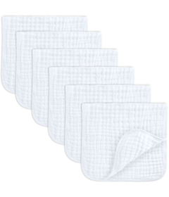 Comfy Cubs Muslin Burp Cloths Pack White