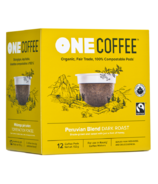 OneCoffee Organic Single Serve Coffee Peruvian Blend Dark Roast