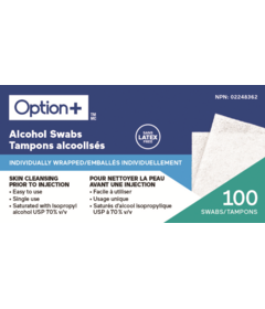 Option+ Alcohol Swabs Individually Wrapped