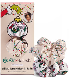 Kitsch x The Grinch Pillow Scrunchies Set in Satin Cindy Lou Who