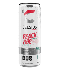 Celsius Energy Drink Peach Vibe Sparkling White Peach