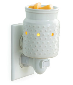 Candle Warmers Pluggable Fragrance Warmer White Hobnail