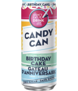 Candy Can Boisson pétillante sans sucre, gâteau d'anniversaire