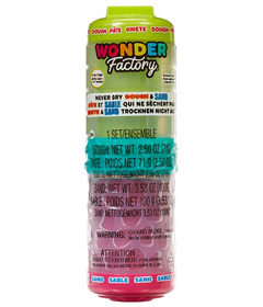 Wonder Factory Never Dry Dough & Sand Starter Set Green and Pink