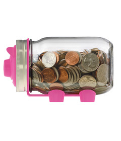 Jarware Pink Piggy Bank Lid for Regular Mouth Jars