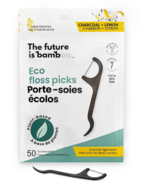 The Future Is Bamboo Eco Floss Picks Lemon and Charcoal