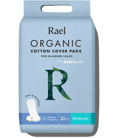 Rael Organic Cotton Cover Pads for Bladder Leaks Moderate