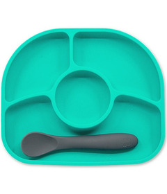 bbluv Yumi Silicone Plate and Spoon Set Aqua