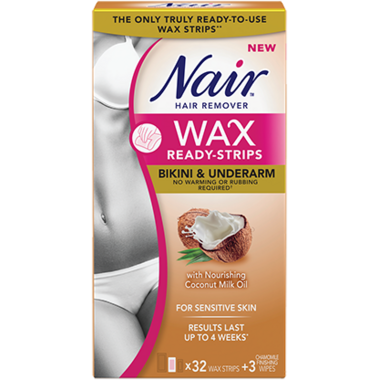 Nair Wax Ready-Strips with Nourishing Coconut Milk Oil Nair Wax Ready-Strips with Nourishing Coconut Milk Oil