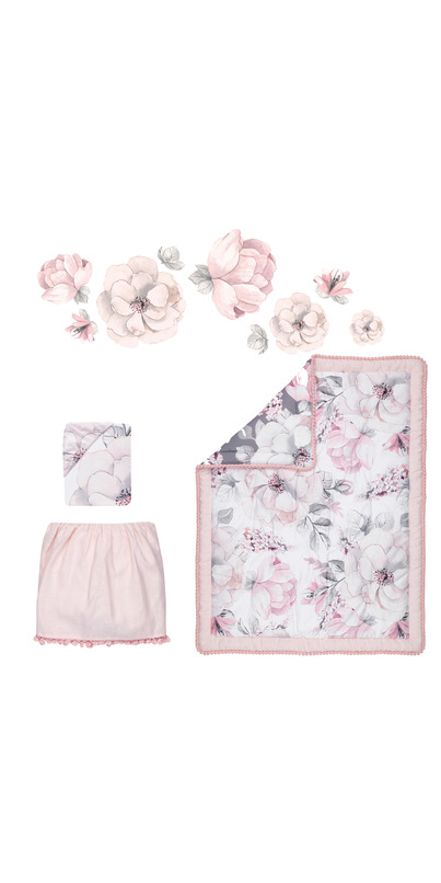 Buy Lambs & Ivy Botanical Baby Watercolor Floral 4-Piece Crib Bedding ...