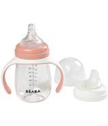 BEABA 2-in-1 Bottle to Sippy Training Cup Rose