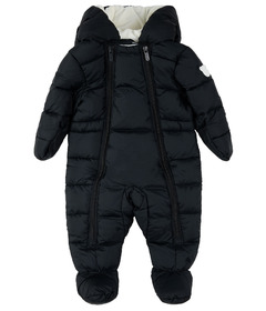 petit lem Hooded Light Weight One Piece Snowsuit Onyx Black
