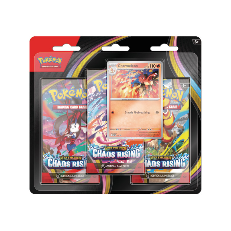 Buy Pokemon TCG Mega Evolution Chaos Rising Three Booster Blister