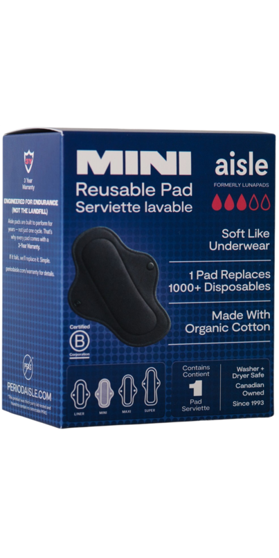 Pad Mini Rectangle Buy Aisle Reusable Mini Pad Black at Well.ca | Free Shipping $35+ in Canada