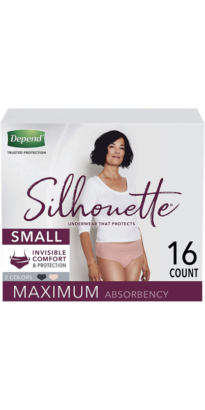 Depends Silhouette Incontinence Underwear for Women Maximum Large L/XL 4Ct