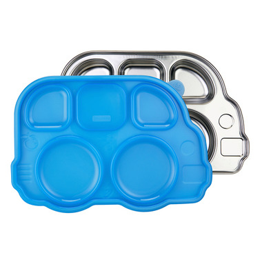 Innobaby Din Smart Stainless Platter with Blue Lid Innobaby Din Smart Stainless Platter with Blue Lid