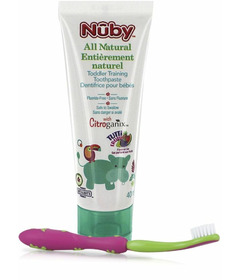 Nuby Toddler Toothpaste & Toothbrush - Pink/Green