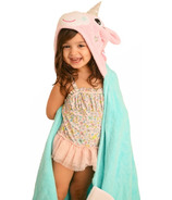 ZOOCCHINI Kids Plush Terry Hooded Bath Towel Alicorn