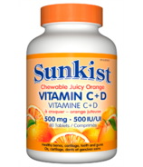 Sunkist Vitamin C + D Chewable Juicy Orange
