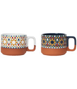 Now Designs Heirloom Kaleidoscope Terracotta Mug Set