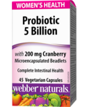 Probiotique pour femmes de Webber Naturals avec des canneberges