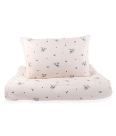 House of Elia Organic Cotton Muslin Twin Bed Comforter Set Blueberry