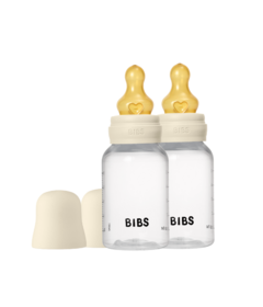 BIBS Round Latex Slow Flow Baby Bottle Pack Ivory