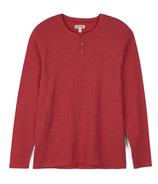 Hatley Men's Waffle Henley Shirt Holiday Red