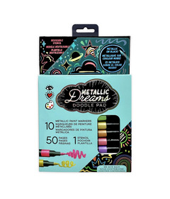 Bright Stripes Metallic Dreams Doodle Pad