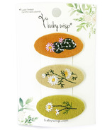 Baby Wisp Embroidered Flowers Large Snap Clips 