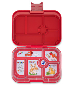 Yumbox Original 6 Compartment Bento Box Wow Red Cats & Dogs