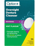 Option+ Overnight Denture Cleanser Whitening Mint