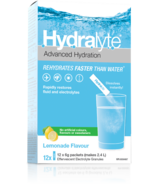 Hydralyte Poudre effervescente d'électrolytes en sachet, saveur limonade