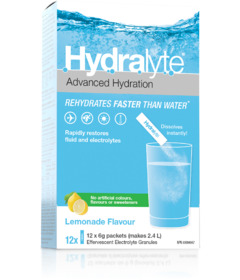 image of Hydralyte Effervescent Electrolyte Granule Sticks Lemonade with sku:197588