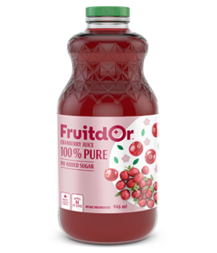 Fruit d'Or Cranberry Juice 100% Pure No Added Sugar