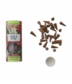 Creative Co-Op Oud & Rose Scented Incense Cones